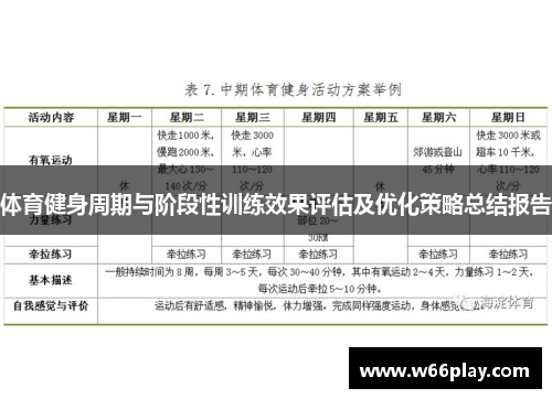 体育健身周期与阶段性训练效果评估及优化策略总结报告